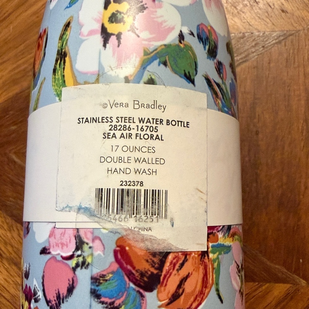Vera Bradley Floral Stainless Steel Bottle 17 oz double wall, Sea Air Floral NWT - Picture 3 of 3